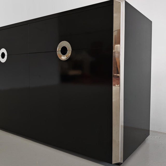 Bar Sideboard in Black Laminate and Chrome by Mario Sabot, 1970s For Sale - Image 13 of 18