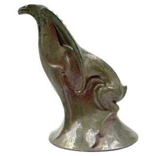 A. Chini, Créature Fantastique, 1930s, Italian Craquelé Ceramic Sculpture For Sale