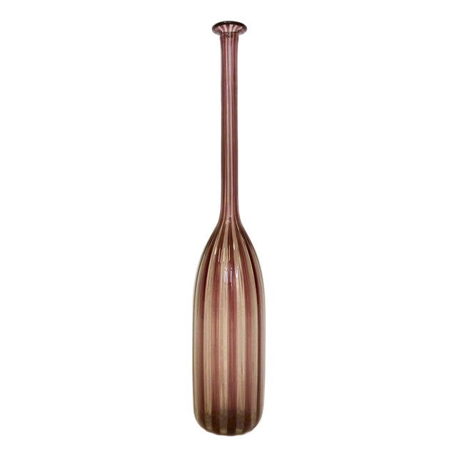 Large Blown Glass Bottle Vase by Gio Ponti for Venini, 1980s For Sale