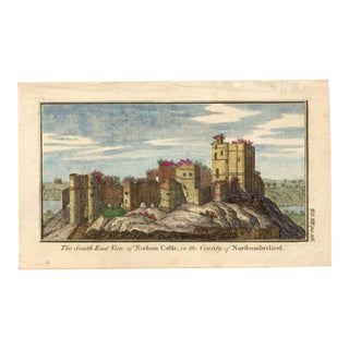 18th Century English Copperplate Architectural Engraving on Hand-Laid Paper, Recently Hand-Colored I For Sale