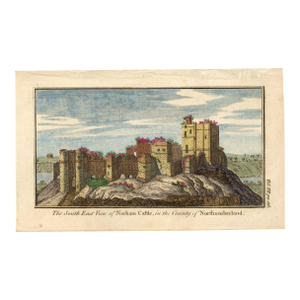 18th Century English Copperplate Architectural Engraving on Hand-Laid Paper, Recently Hand-Colored I