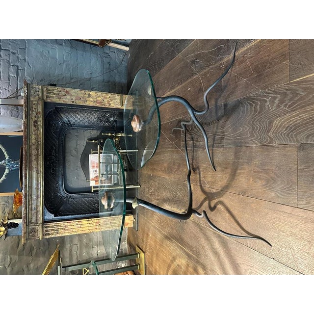 1990s Dutch Organic Studio Design Wrought Iron Side Tables, 1990, Set of 2 For Sale - Image 5 of 10