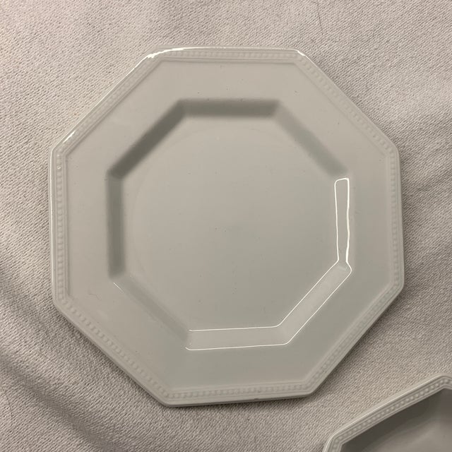 Ceramic 1980s Johnson Brothers Heritage White Octagonal Ironstone Cup, Saucer and Plate, Creamer - Set of 28 PCS For Sale - Image 7 of 7