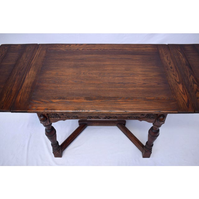 Antique Jamestown Lounge Feudal Oak Jacobean Refectory Trestle Dining Table For Sale - Image 9 of 12