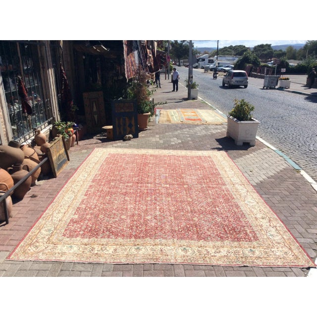 Oversized Vintage Hand Knotted Oushak Rug - 146" X 170" For Sale - Image 12 of 12