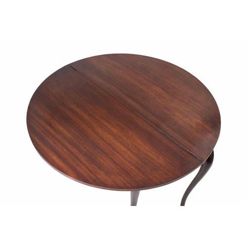 Vintage George III Style Walnut Demi-Lune Folding Game Table, England, 1950s For Sale - Image 6 of 12