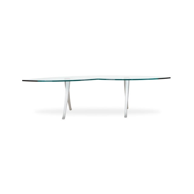 Glass Oval 5021 Coffee Table in Glass and Aluminum from Rolf Benz For Sale - Image 7 of 11