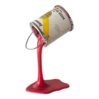 Vintage Pop Art Paint Bucket Promotional Coin Bank For Sale