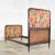 Red Antique French Carved Walnut and Upholstered Twin Bed With Asian Figural Fabric For Sale - Image 8 of 12