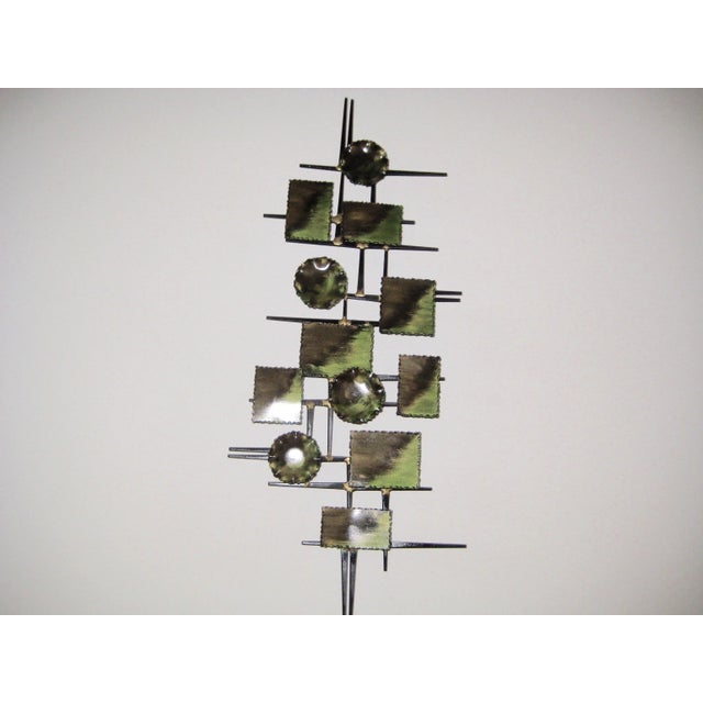 Black Mid-Century Brutalist Mixed Metal Wall Sculpture For Sale - Image 8 of 11