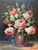 Peter Brooks, Still Life of a Vase of Pink Roses, 1960s, Oil on Canvas For Sale - Image 13 of 13