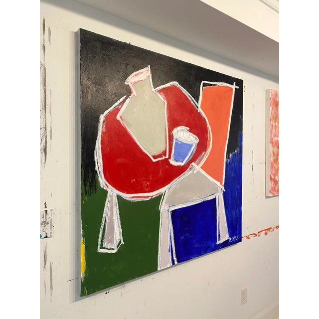 Contemporary "Primarily" Contemporary Abstract Still Life Mixed-Media Painting by Sarah Trundle For Sale - Image 3 of 8