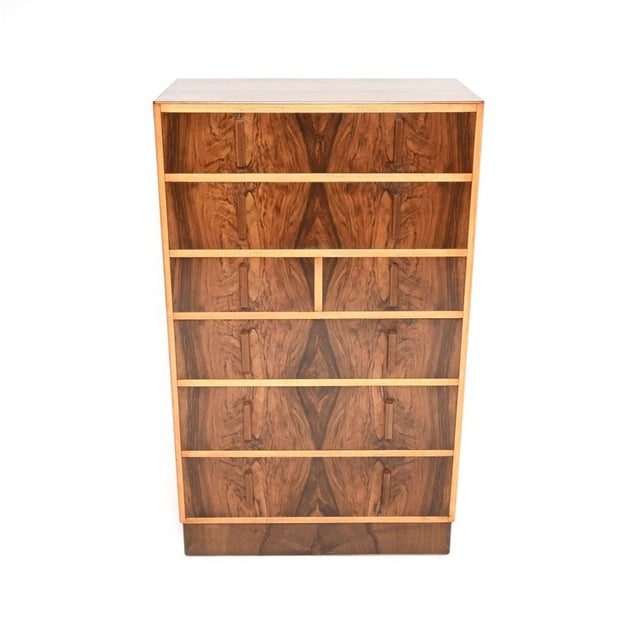 Art Deco Figured Walnut Chest of Drawers, 1930s For Sale - Image 4 of 12