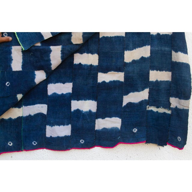 Bold Block Indigo Mud Cloth Throw For Sale In Los Angeles - Image 6 of 7