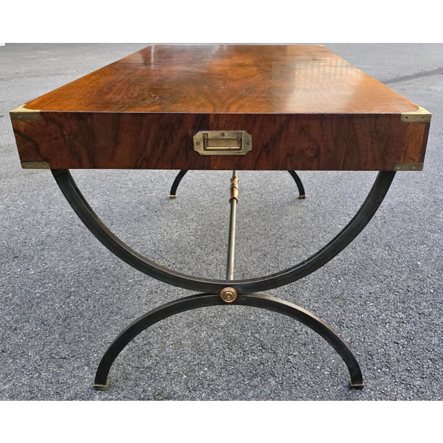 Early 20th Century Antique Late 19th/Early 20th Century Italian Rosewood and Walnut Wrought-Iron Campaign Desk For Sale - Image 5 of 9