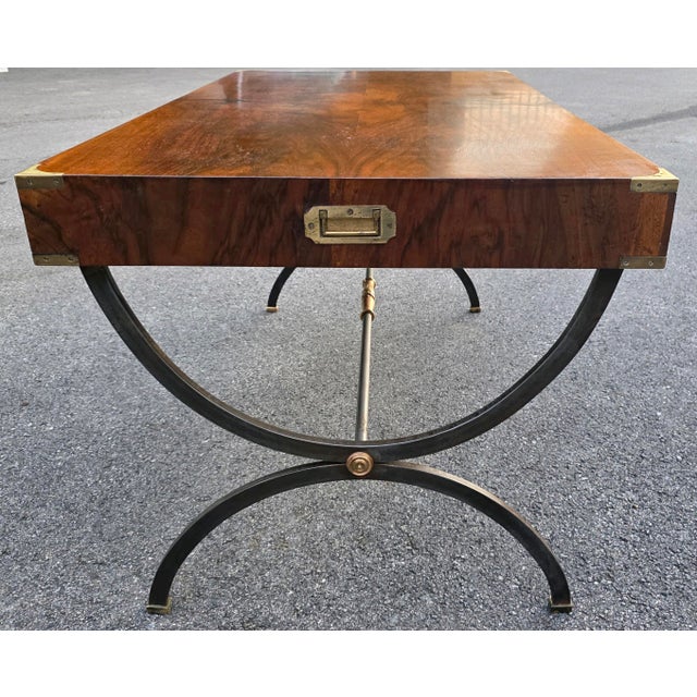 Early 20th Century Late 19th/Early 20th Century Italian Rosewood and Walnut Wrought-Iron Campaign Desk For Sale - Image 5 of 9