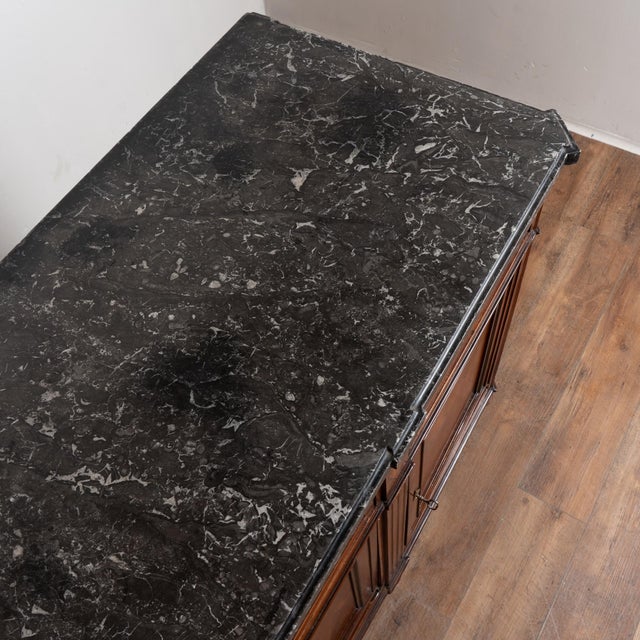 Wood 20th Century French Marble Top Mahogany Sideboard Buffet For Sale - Image 7 of 13