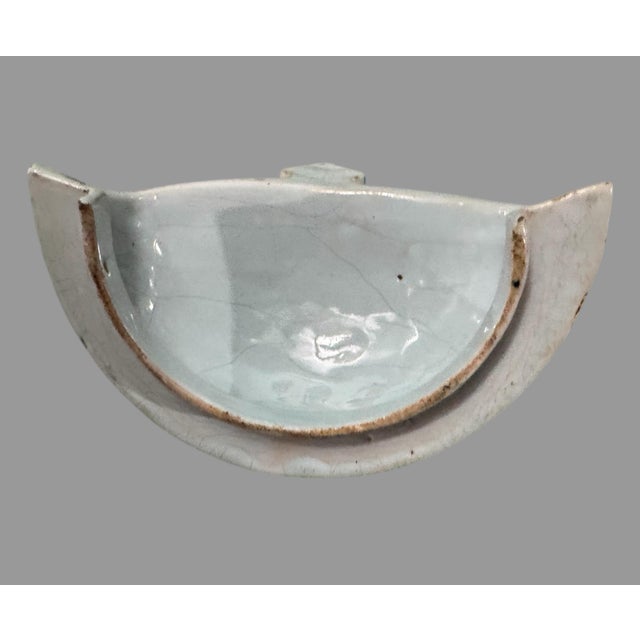 Blue Antique French Faience Floral Polychrome Decorated Lavabo Wall Fountain For Sale - Image 8 of 11