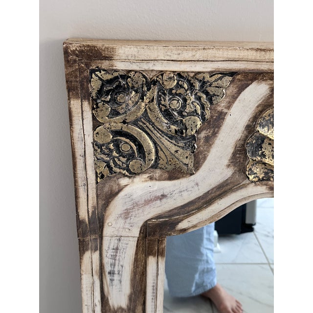 Distressed Trumeau Mirror With Shell Motif For Sale - Image 4 of 11