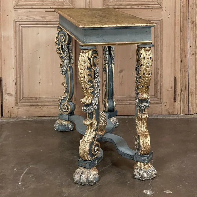 Bronze Early 19th Century Italian Baroque Faux-Sienna Marble Console For Sale - Image 8 of 18