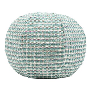 The House Of Scalamandré Heatherton Circle Pillow In Aquamarine For Sale