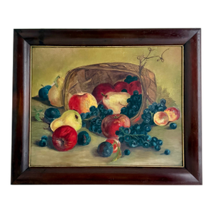 Late 19th Century Victorian Oil on Canvas Fruit Still Life - Unknown Artist
