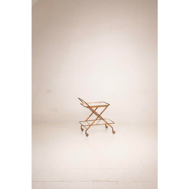 Cesare Lacca Vintage Cart in Faux Bamboo and Brass by Cesare Lacca, 1950 For Sale - Image 4 of 18