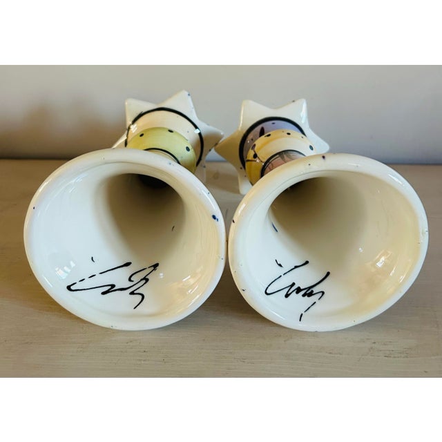 Modern Abstract Glazed Studio Pottery Candlesticks by Donna Toohey For Sale - Image 9 of 9