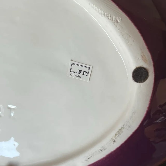 Fitz & Floyd - Tureen and Platter With Ladle in Form of Aubergine (Hand Painted) - 1988, Set of Three (3) For Sale - Image 9 of 11