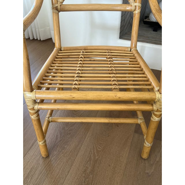 Pair of Vintage McGuire Bamboo & Leather Arm Chairs For Sale - Image 14 of 14