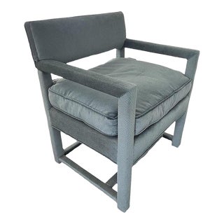 Mid 20th Century Upholstered Modern Parsons Accent Chair For Sale