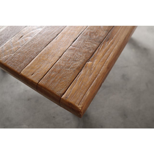 Wood Rustic European Oak Square Coffee Table For Sale - Image 7 of 9