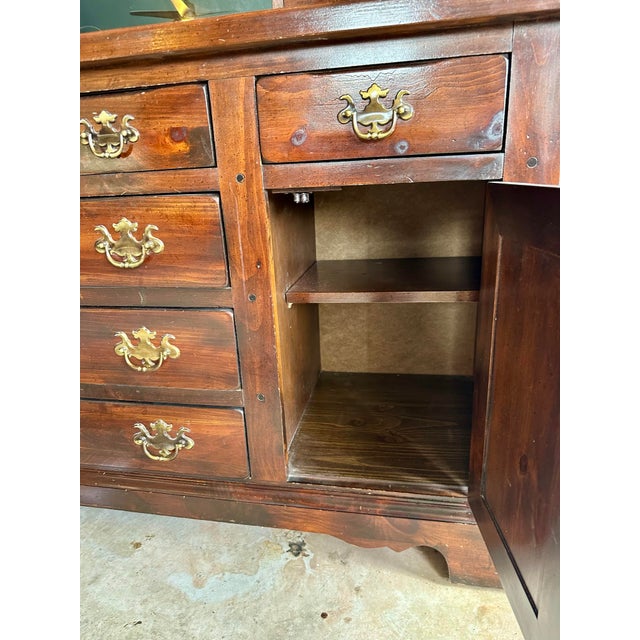 Brown Vintage Sears Open Hearth 2-Piece Bedroom Set - Dresser With Hutch & Lingerie Chest For Sale - Image 8 of 12