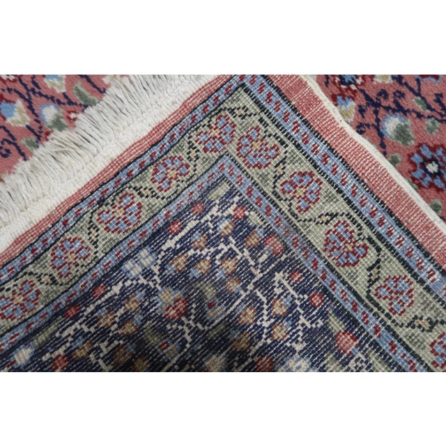 1960s Handmade Vintage Indian Agra Rug 3.9' X 6' For Sale - Image 12 of 12