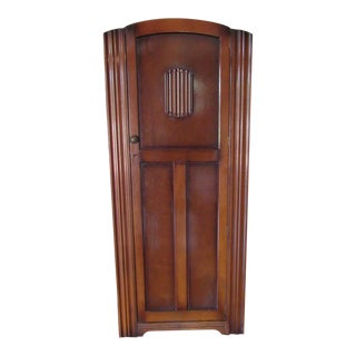 Mid-Century Art Deco Wardrobe Hall Coat Closet Cabinet For Sale