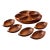 Mid 20th Century Asian Monkey Pod Wood Snack Bowl Set – 5-Piece For Sale