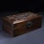 This is a substantial and finely crafted vintage rectangular box, made from rosewood (huali wood) with a rich, dark brown...