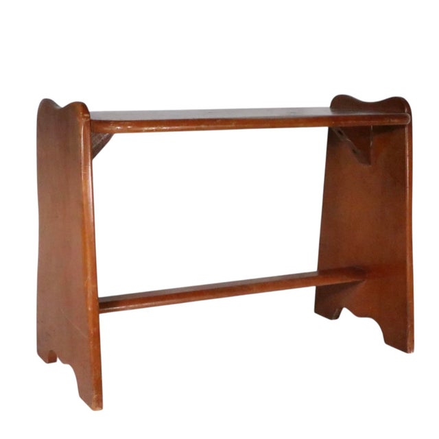 Charming Mid Century, Rustic, Farmhouse, Colonial Revival style bench, constructed of solid maple, possibly by Cushman,...