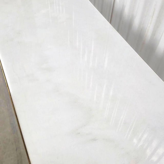 Metal Brass and Marble Coffee Table in the Style of Paul McCobb For Sale - Image 7 of 12