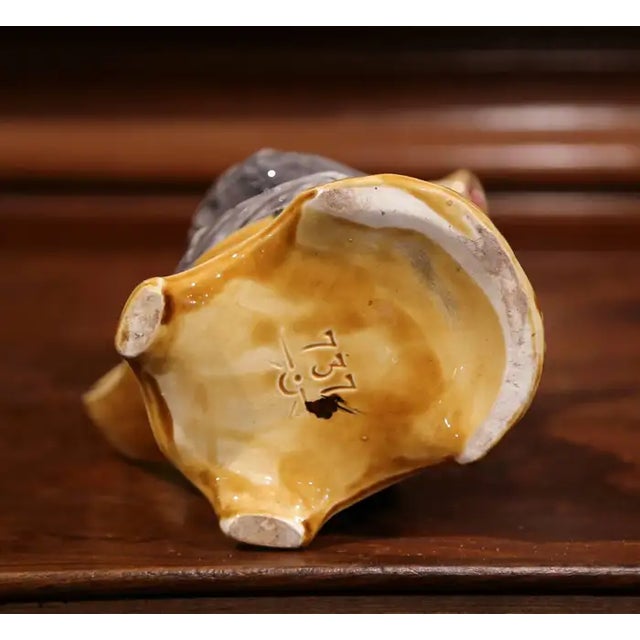 Late 19th Century 19th Century French Hand Painted Ceramic Barbotine Pig Pitcher by Onnaing For Sale - Image 5 of 6