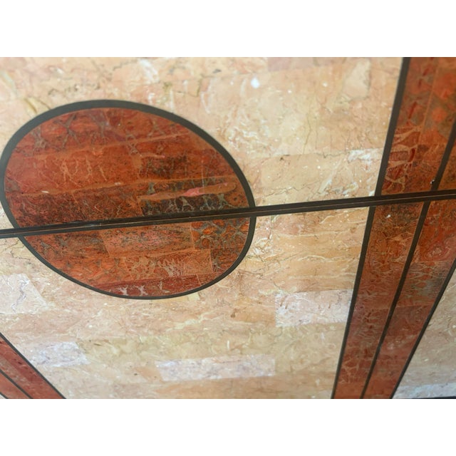 Stone Vintage Tessellated Marble Coffer With Brass Inlay For Sale - Image 7 of 7