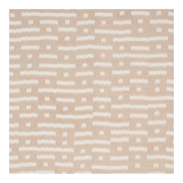 Sample - Schumacher Abstract Ikat Fabric in Natural For Sale