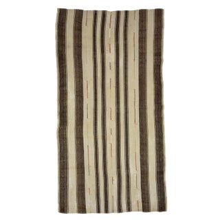 1960s Vintage Striped Turkish Kilim Rug- 5′8″ × 10′8″ For Sale