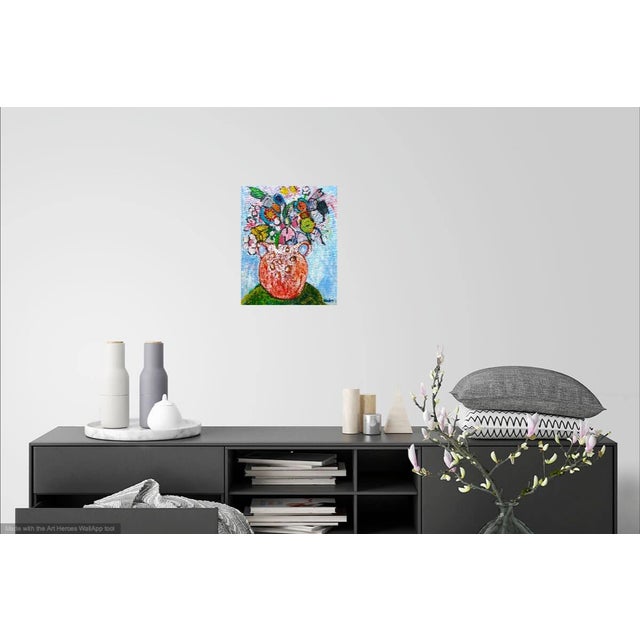 Martha Holden - “Terra Cotta Vase With Flowers” - Oil on Canvas Painting For Sale In Los Angeles - Image 6 of 6