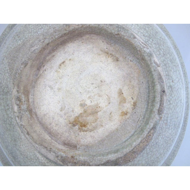 Thai Southeast Asian Sawankhalok Sukhothai Style Celadon Crackle Pottery Bowl For Sale - Image 11 of 11
