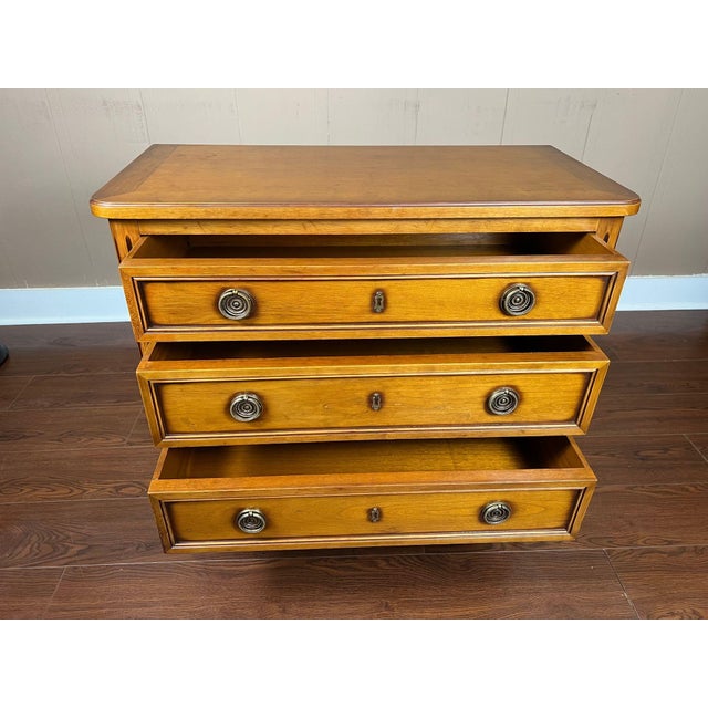Antique French Commode Chest of Drawers Louis XVI Walnut Brass C1940 For Sale - Image 14 of 18