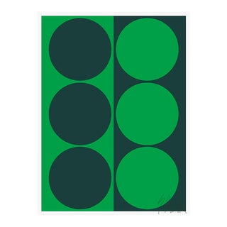 Dynamic Pair Green Fine Art Print 35" X 50" by Liz Roache For Sale