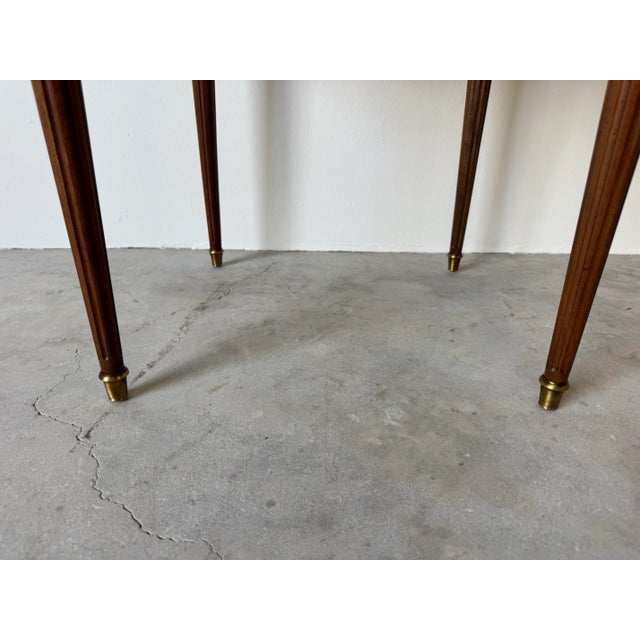 Vintage Baker Furniture Louis XVI-Style Bouillotte Side Table With Brass Gallery and Single Drawer For Sale - Image 12 of 12