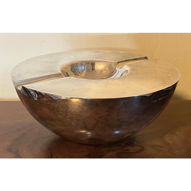 Vintage Art Deco Style Silverplate Orb Cigar Ashtray For Sale - Image 11 of 15