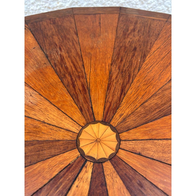 Brown Spanish Marquetry Side Table, Mid-20th Century For Sale - Image 8 of 13